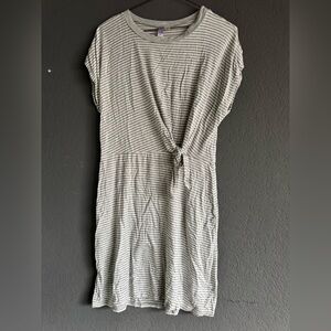 Gray and white Striped Tshirt dress